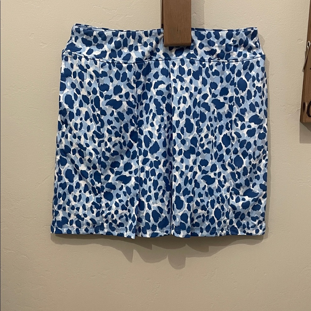 Sport Haley Blue and White Animal Print Mini Skirt